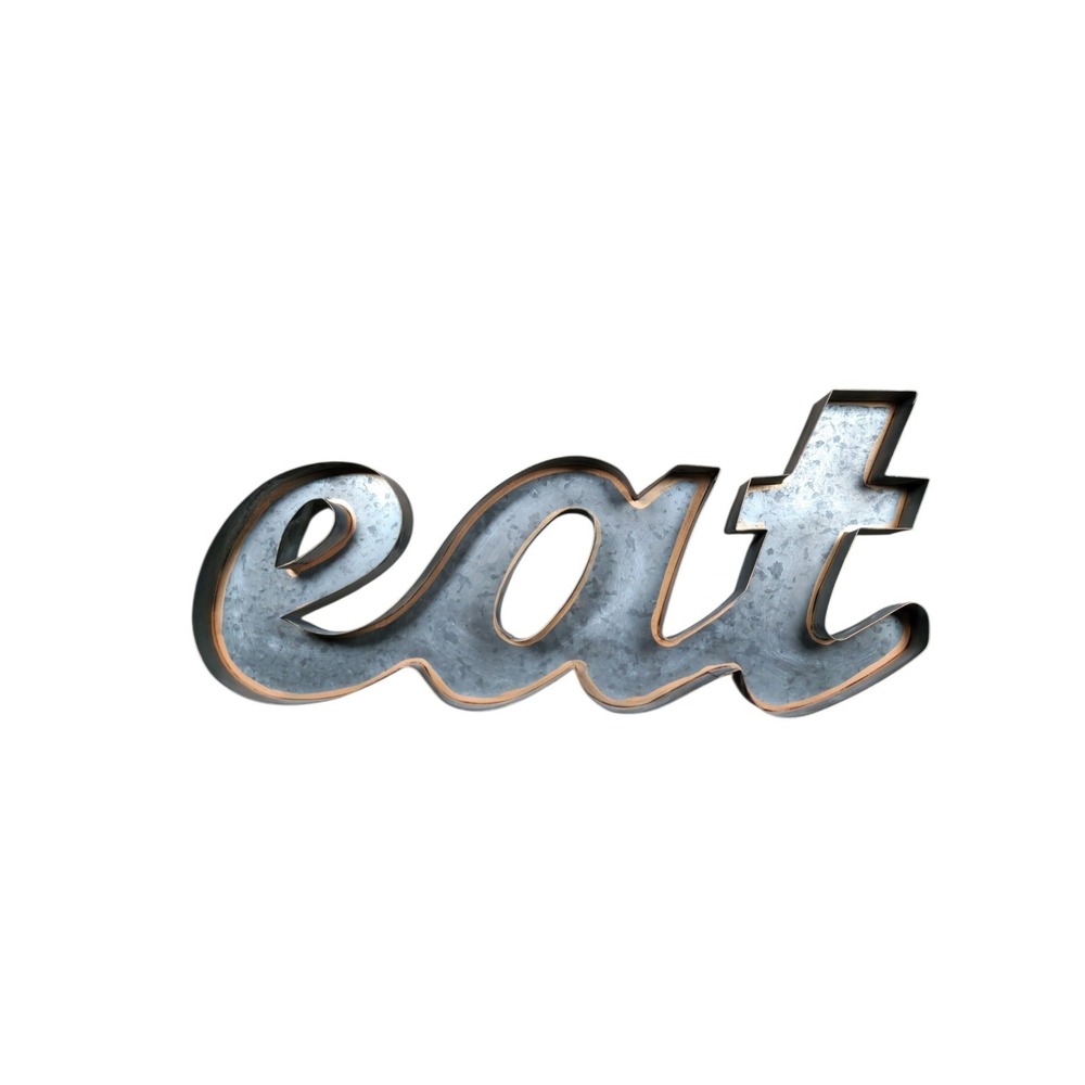 Galvanized Steal "eat" sign